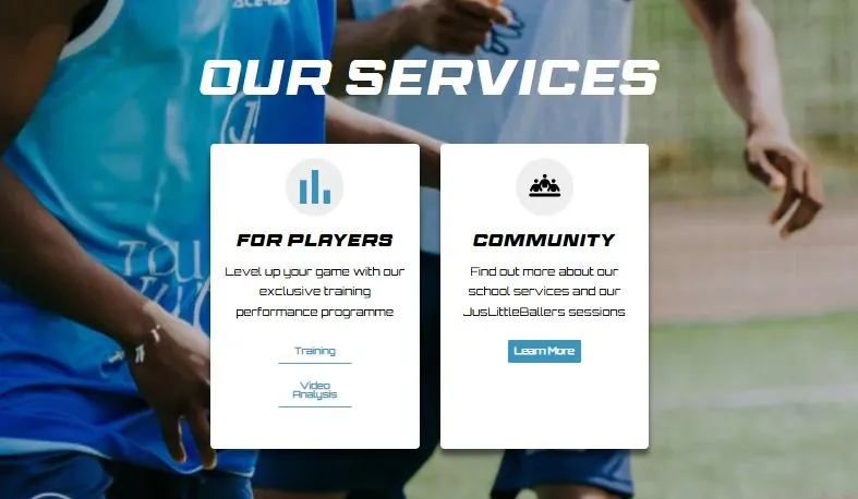 JusBall website design by Acceltor